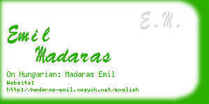 emil madaras business card